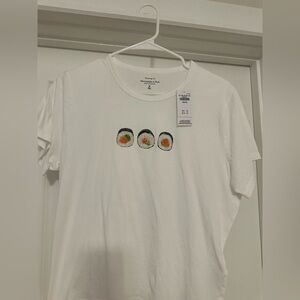 Abercrombie & Fitch White Sushi Tee